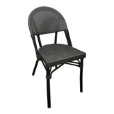 Outdoor Aluminum Side Chair with Poly Woven Round Back & Seat