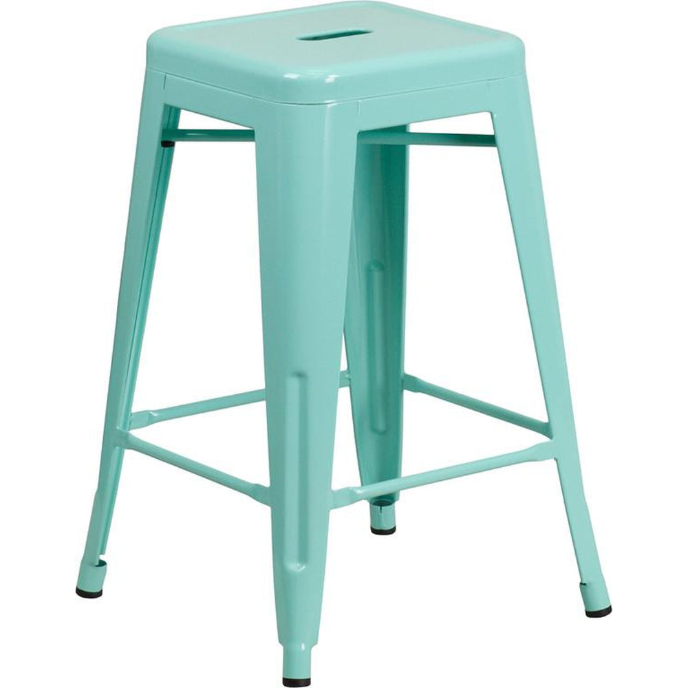 tolix style 24 high backless copper indoor outdoor counter height stool