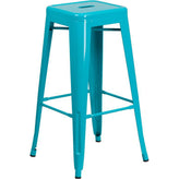 tolix style 30 high backless crystal blue indoor outdoor barstool