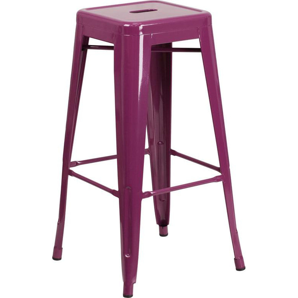 tolix style 30 high backless crystal blue indoor outdoor barstool
