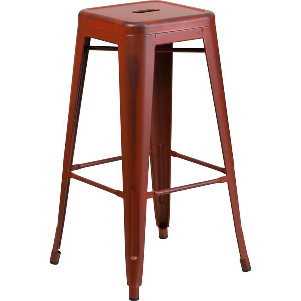 tolix style 30 high backless distressed dream blue metal indoor outdoor barstool