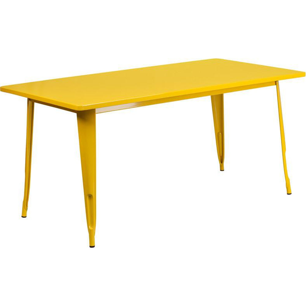 tolix style 31 5 x 63 rectangular mint green metal indoor outdoor table