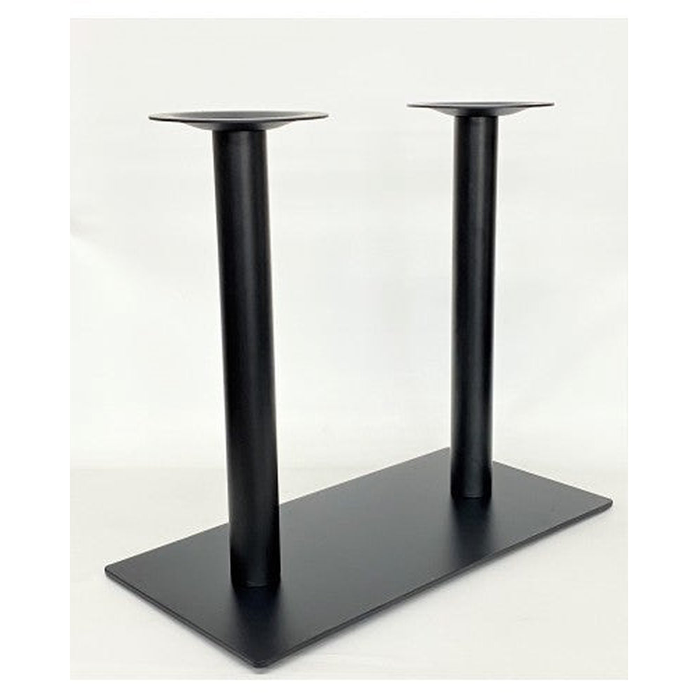 Outdoor Black Dual Column Rectangular 15" x 31" Table Base