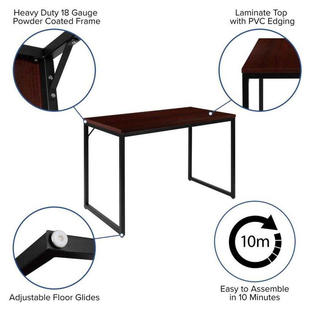 Computer Table Inset Tiverton Industrial Modern Desk Office Computer Desk – Restaurant ...