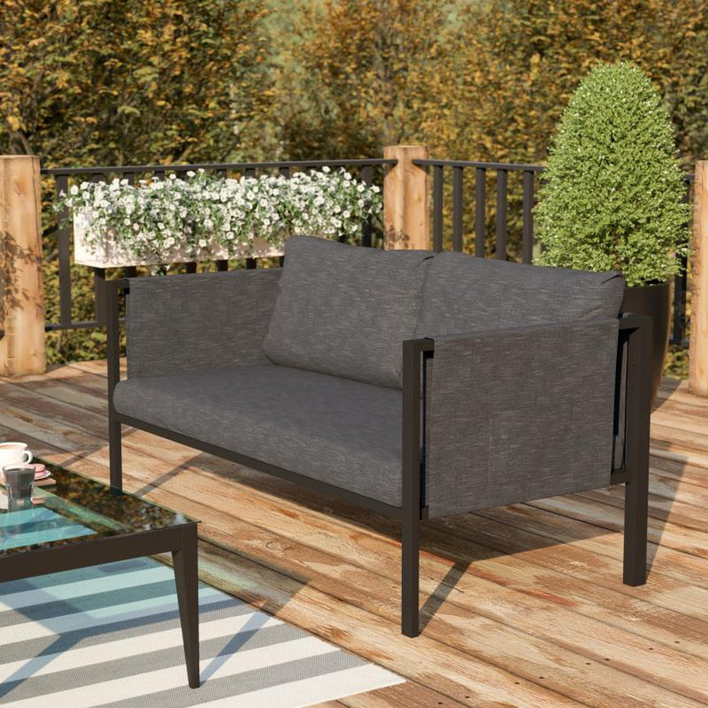 Lea Indoor/Outdoor Loveseat with Cushions
