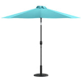 9 FT Round Umbrella with Crank and Tilt Function and Standing Umbrella Base