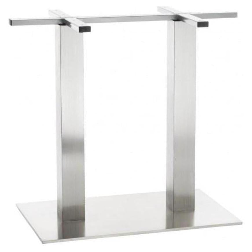 Outdoor Brushed Stainless Steel Double-Post Table Base | Table Bases ...