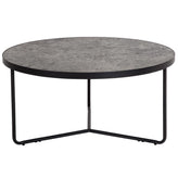 Providence Collection 31.5" Round Indoor Living Room Coffee Table in Faux Concrete Finish