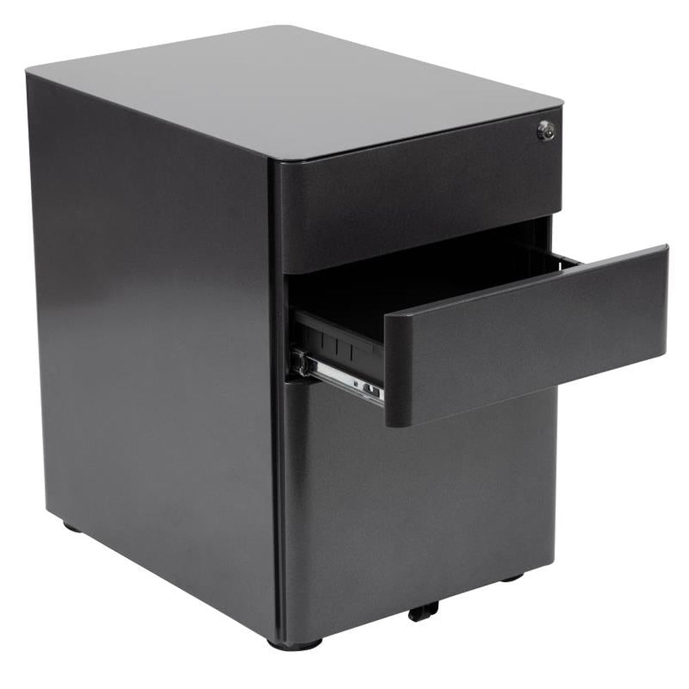 Warner Modern 3-Drawer Mobile Locking Filing Cabinets