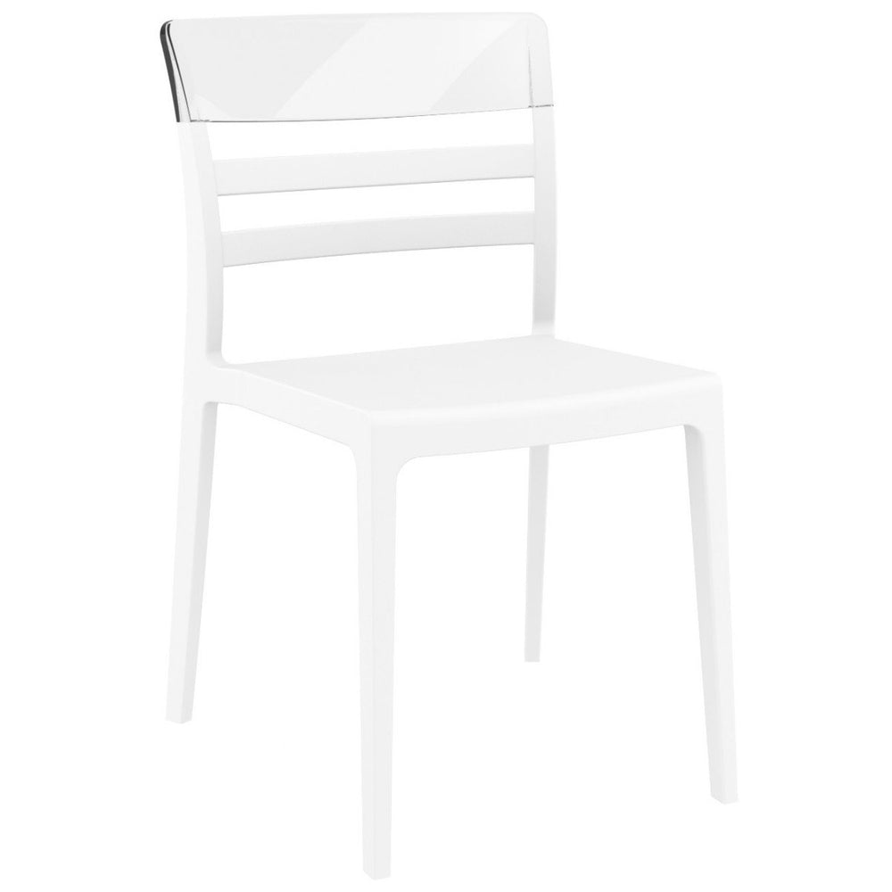 moon dining chair white transparent amber