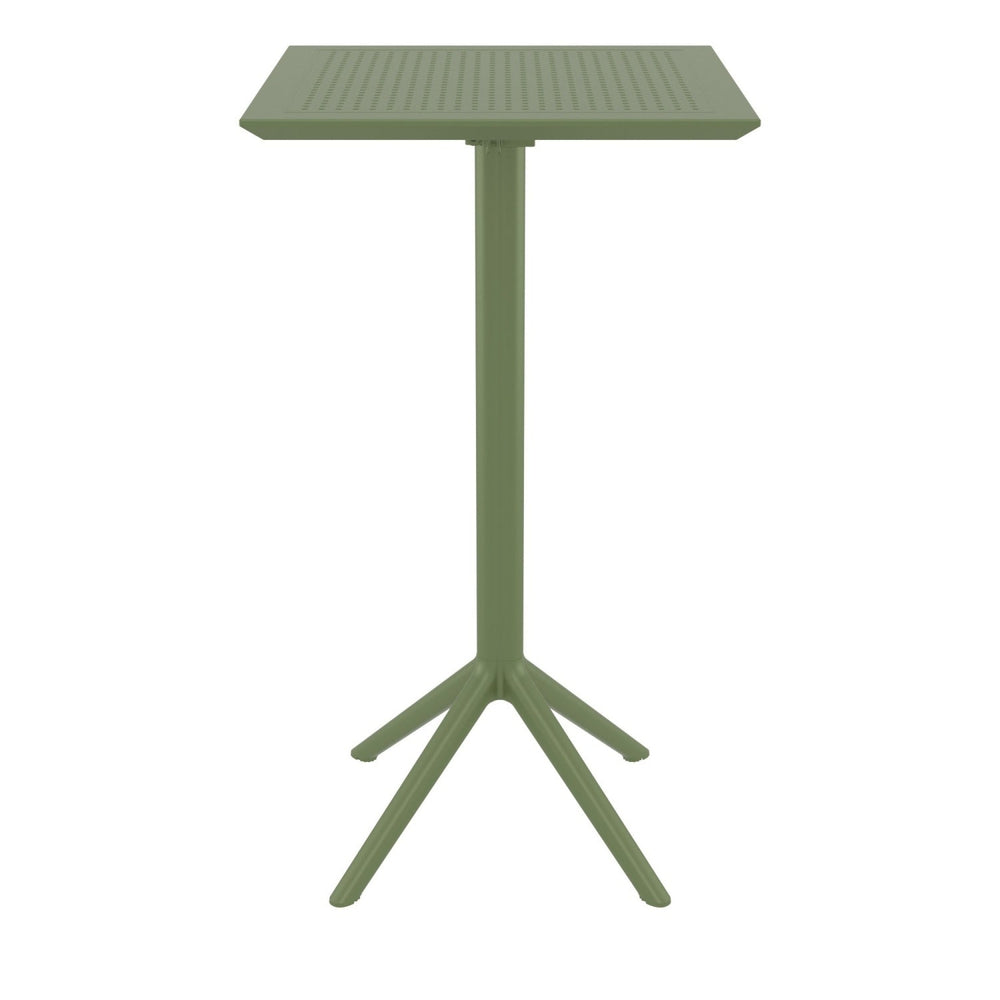 sky square folding table 24 inch olive green