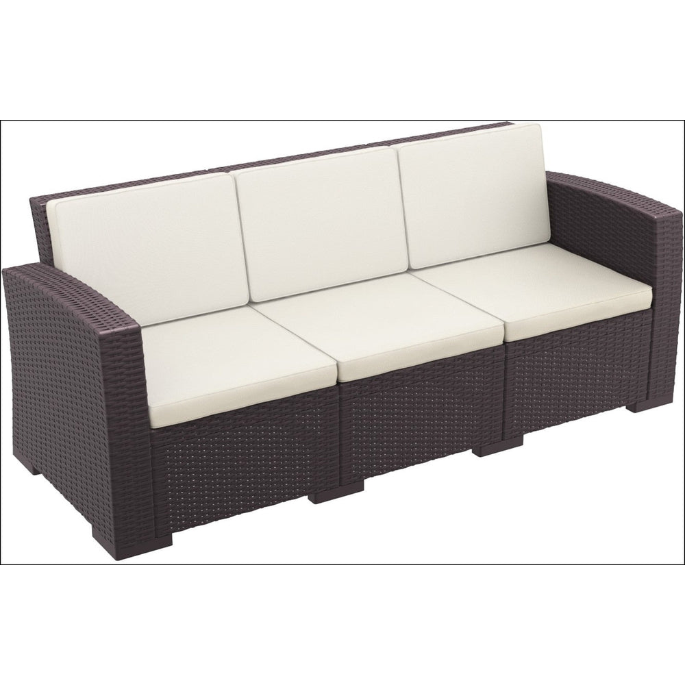 monaco resin patio sofa brown with cushion isp833 br