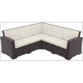 monaco resin patio sectional 5 piece white with cushion isp834 wh