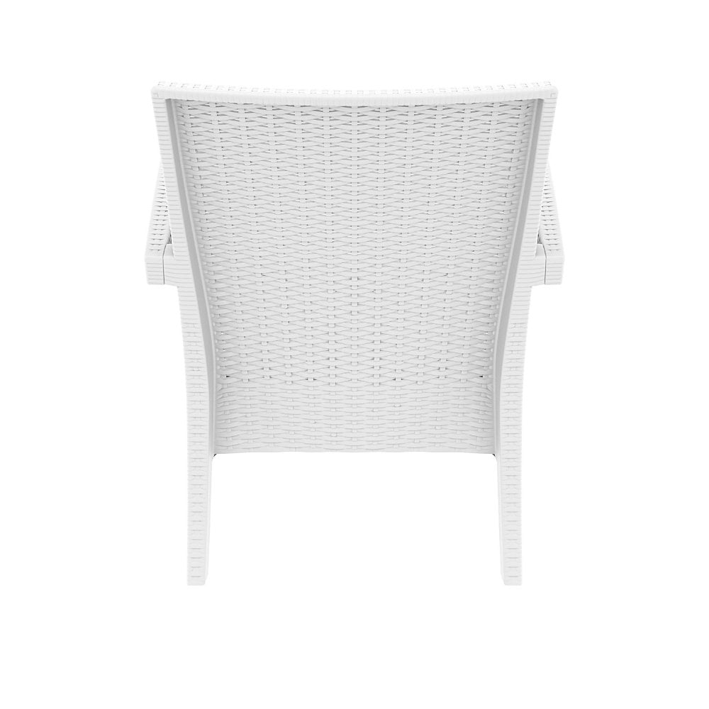 miami resin club chair white with sunbrella natural cushion