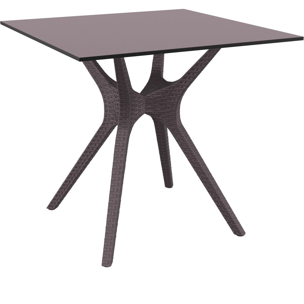 ibiza square table 31 inch brown