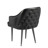 Solid Upholstered Button Tufted Arm Chair