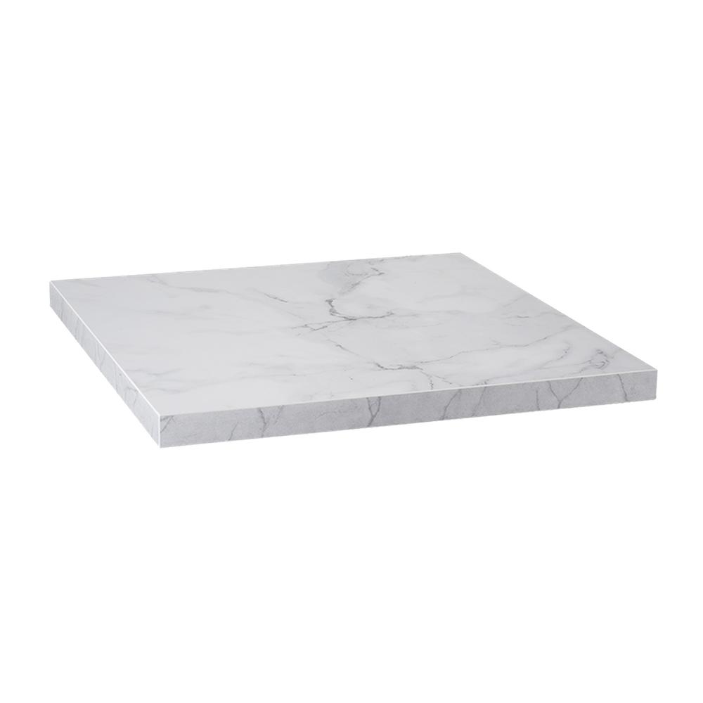 Indoor Laminate Table Top in White Granite Print