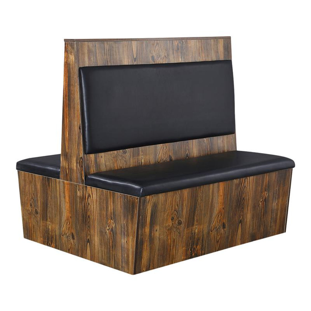 Melamine Country Style Booths with Solid Back and Padded Vinyl Seat