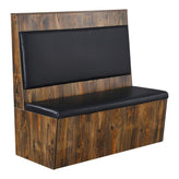 Melamine Country Style Booths with Solid Back and Padded Vinyl Seat