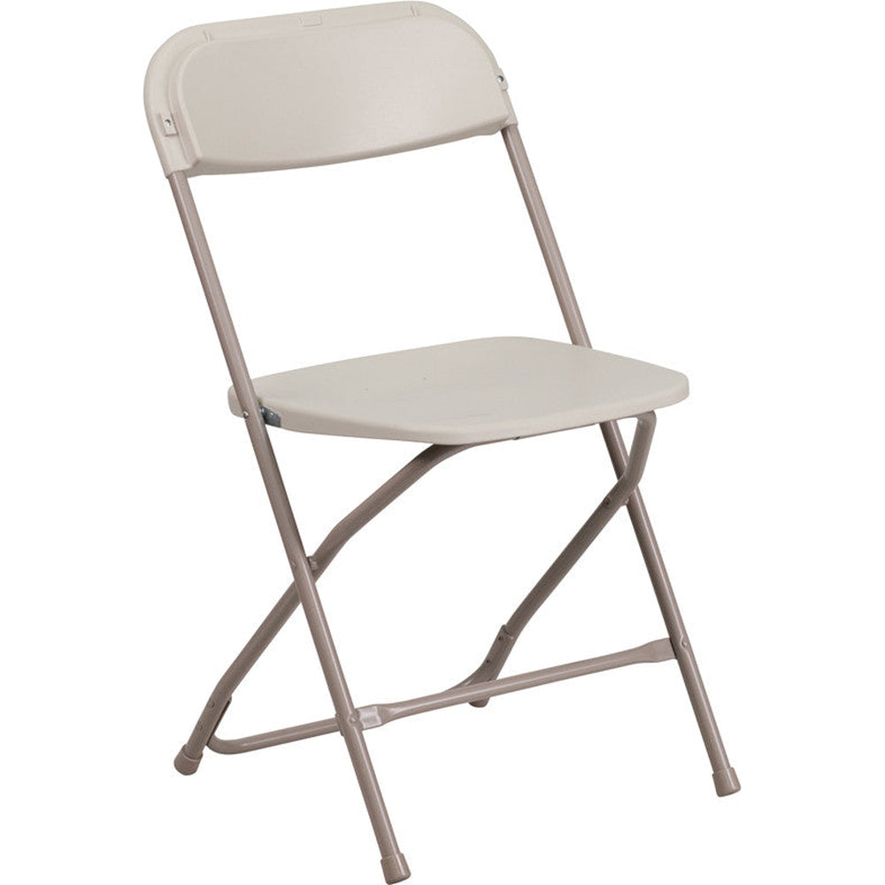 800 lb capacity premium beige plastic folding chair