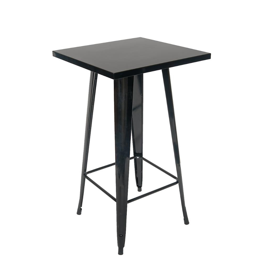 24 inch x 24 inch bar height steel table black