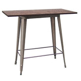 23x48 indoor bar height table walnut color elm wood top