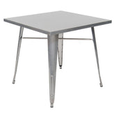 31 inch x 31 inch indoor steel table clear coating