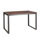 indoor steel dining table with wood top