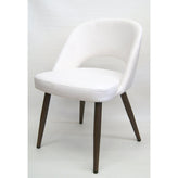 durable wood grain metal frame chair whiteorange