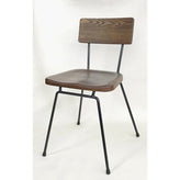 wood and metal side chair in walnut color