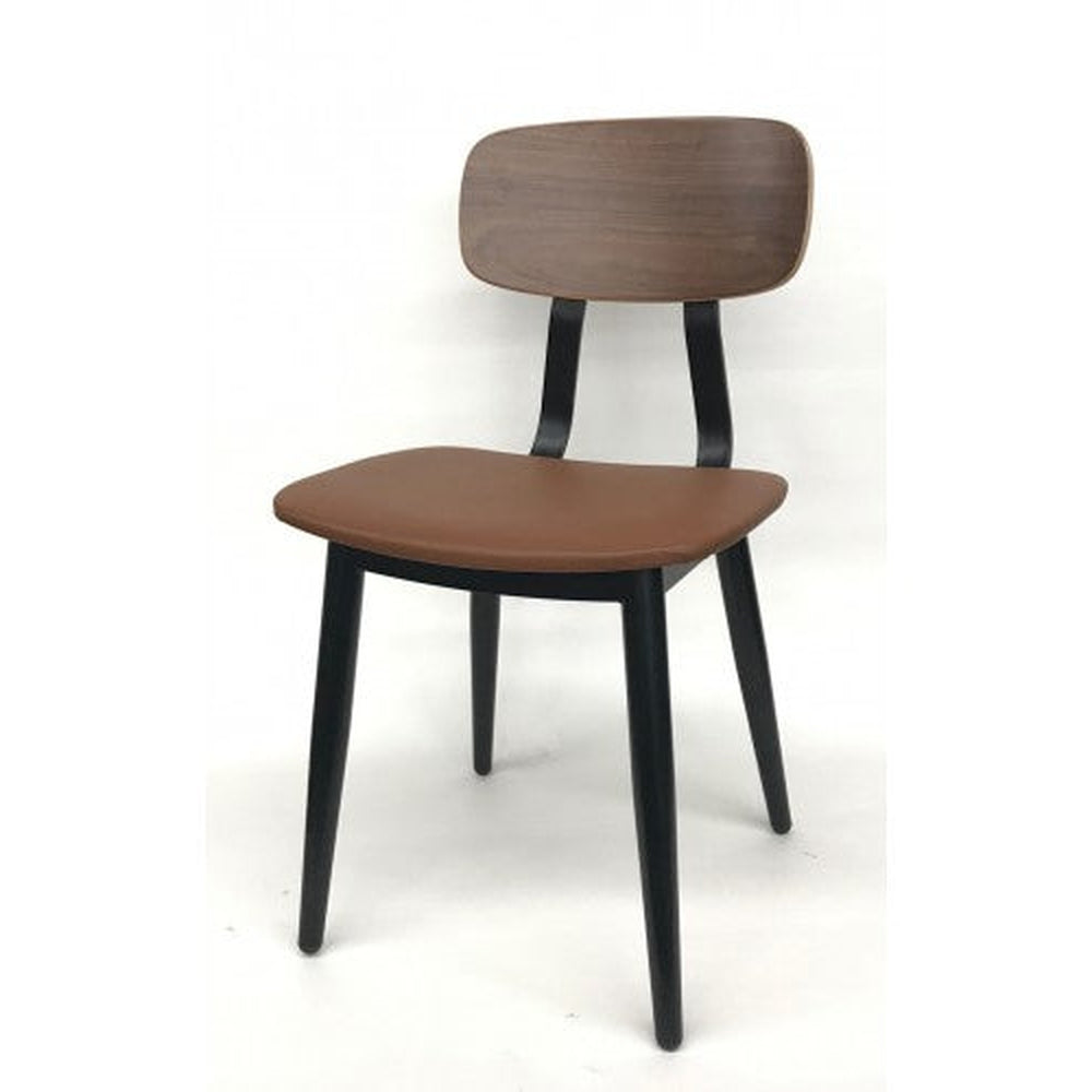 black walnut wood and metal chair