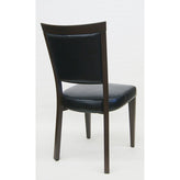 durable wood grain metal frame w black vinyl chair