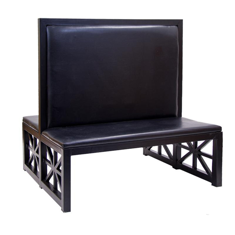 Plain Back Upholstered Black Ornate Metal Booths