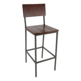 Metal Bar Stool with Wood or Upholstered Seat