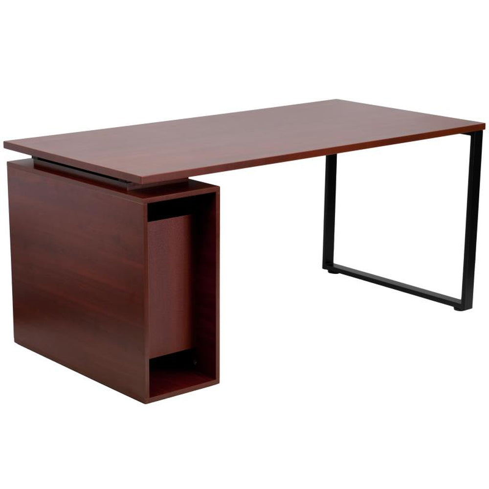 Manchester Mahogany Computer Desk with Open Storage Pedestal