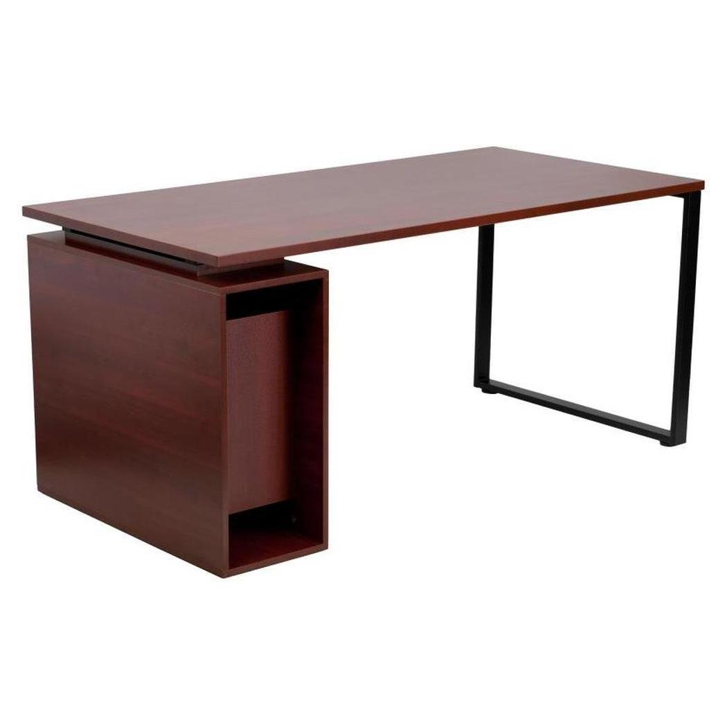 Opentable Desk Manchester Mahogany Computer Desk with Open Storage Pedestal ...