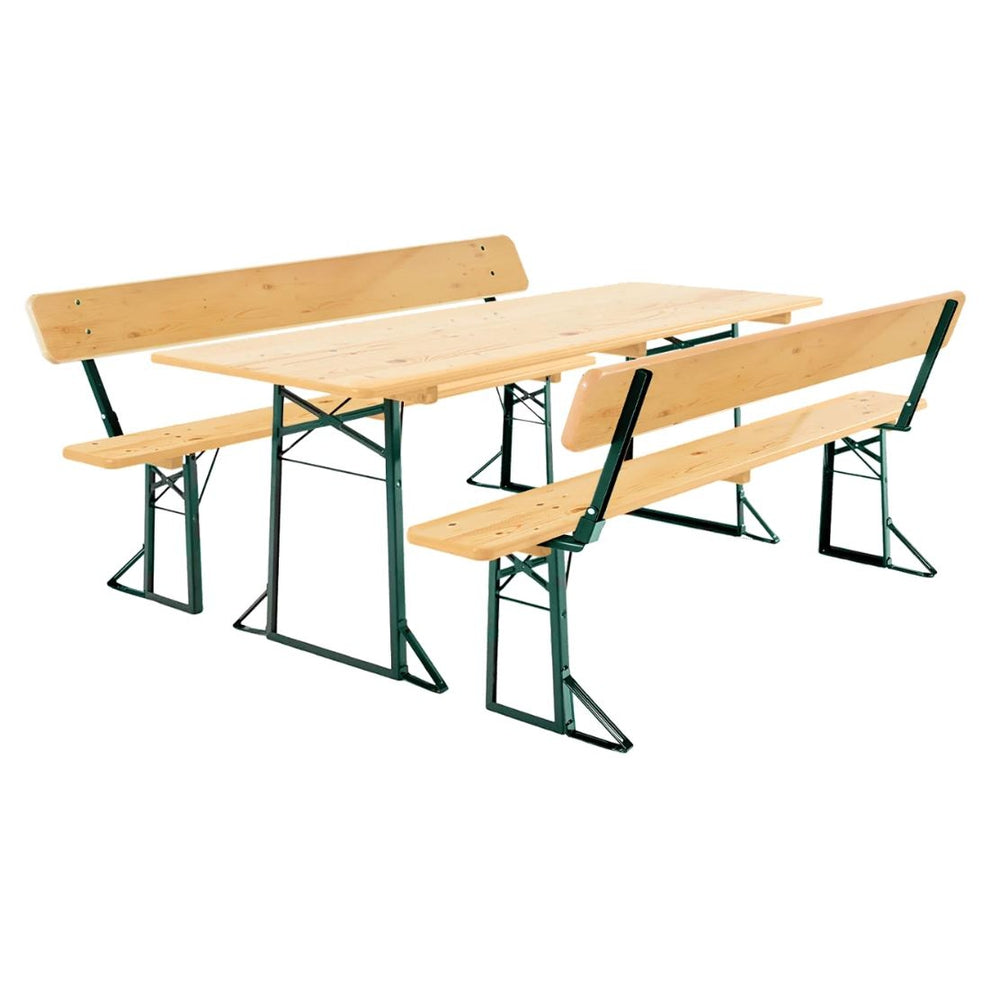 Classic Outdoor Beer Garden Table and Bench Set with Backrests