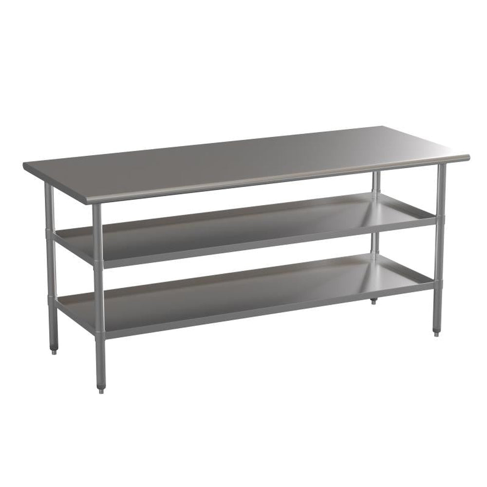 Ravenel Stainless Steel 18 Gauge Work Table with 2 Undershelves