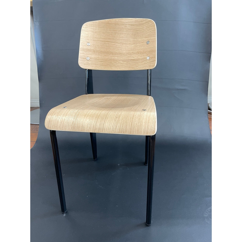 black w natural plywood chair