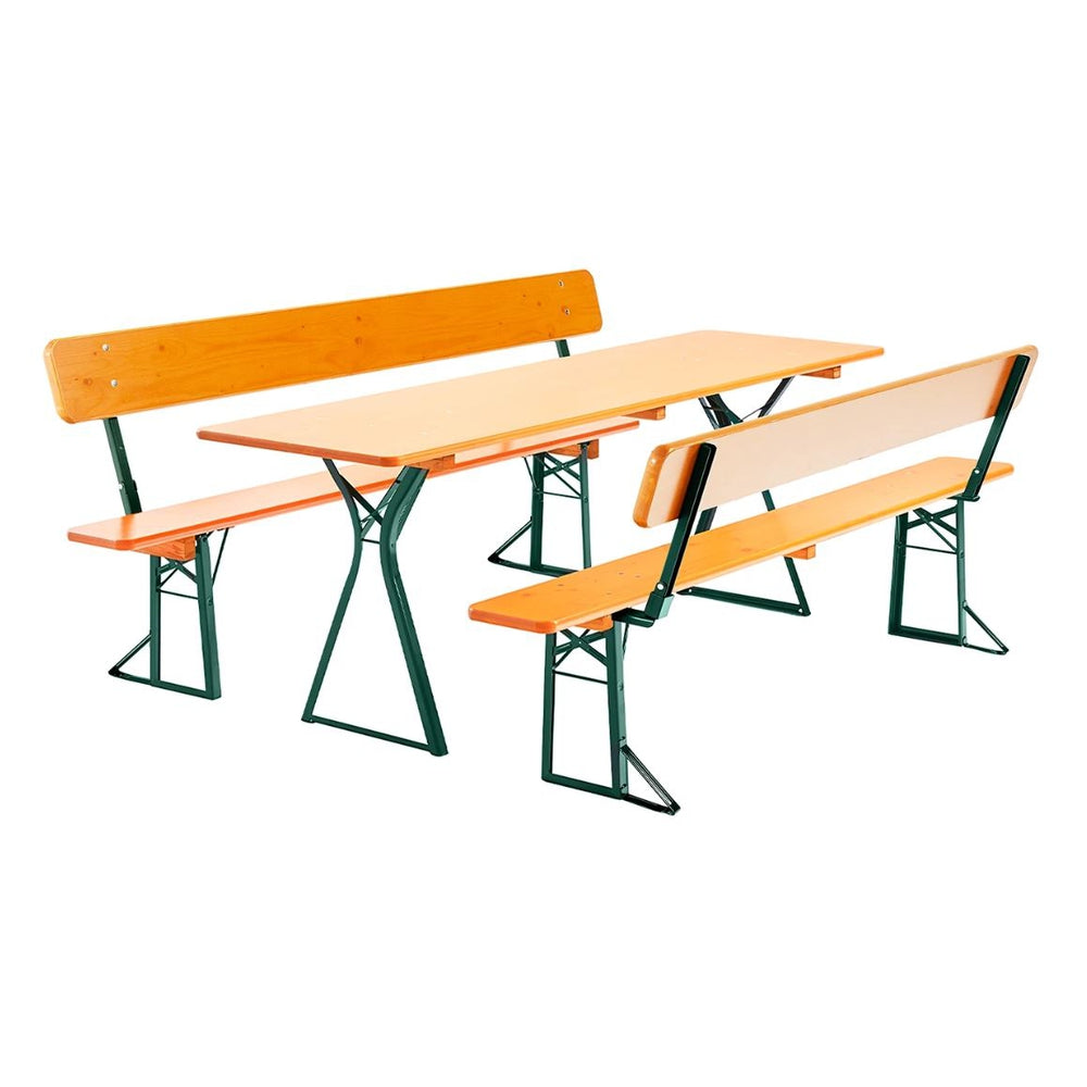 Comfort Outdoor Beer Garden Table and Bench Set with Backrests