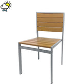 outdoor teak chair with brown slats