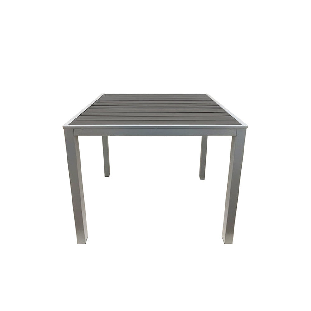teak outdoor tables gray slats