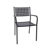 black iron armchair stackable