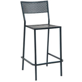 black iron barstool with punched square hole stackable