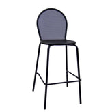 outdoor black metal barstool with punched hole mesh 1
