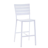 outdoor ladder back metal barstool in white finish