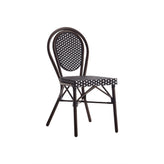 erp outdoor metal chair with black poly woven back seat