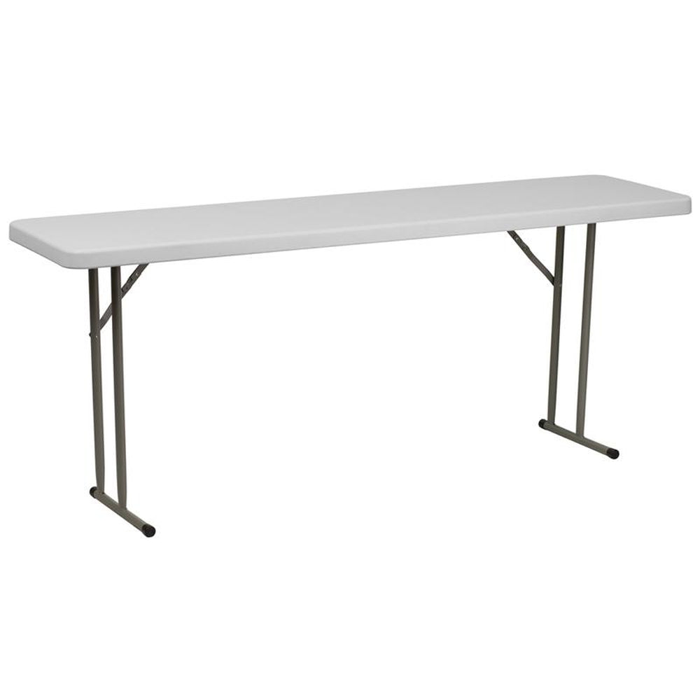 18w x 72l granite white plastic folding training table