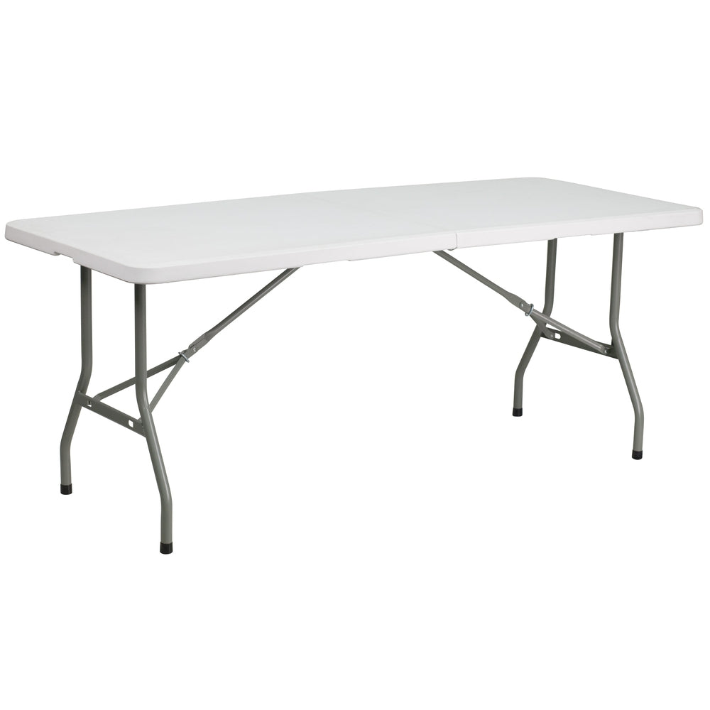 30w x 72l bi fold granite white plastic folding table