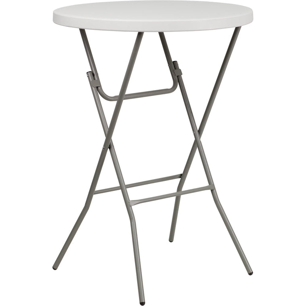 32 round granite white plastic bar height folding table